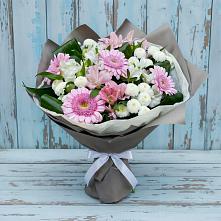 Букет цветов из:  Герберы, Альстромерии и Хризантемы в Есипово