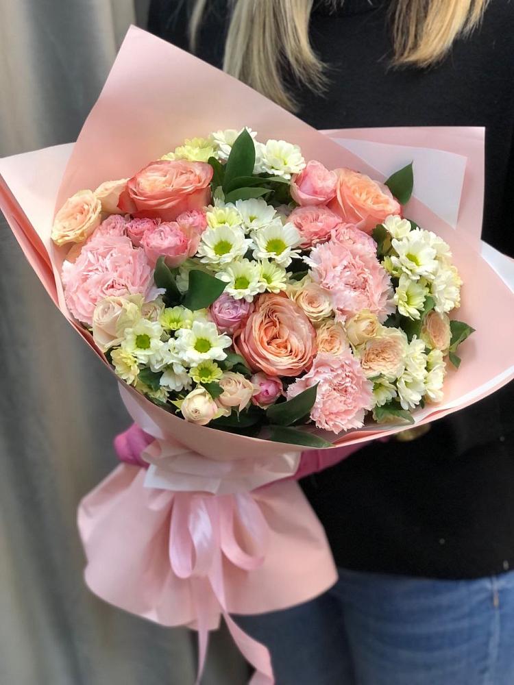 Букет цветов из: Гвоздики, Розы и Хризантемы в Есипово