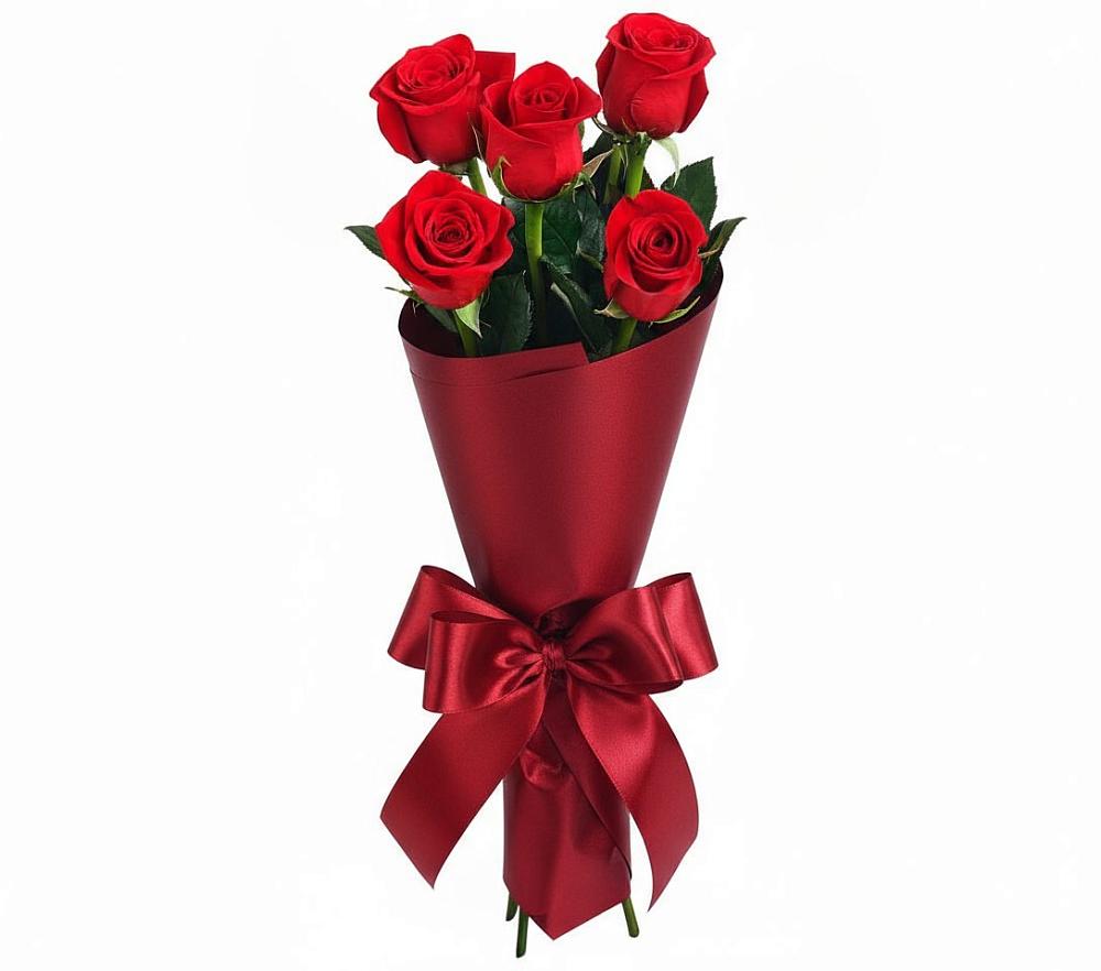 Букет 5 Красных роз Эдлесс Лав в Есипово