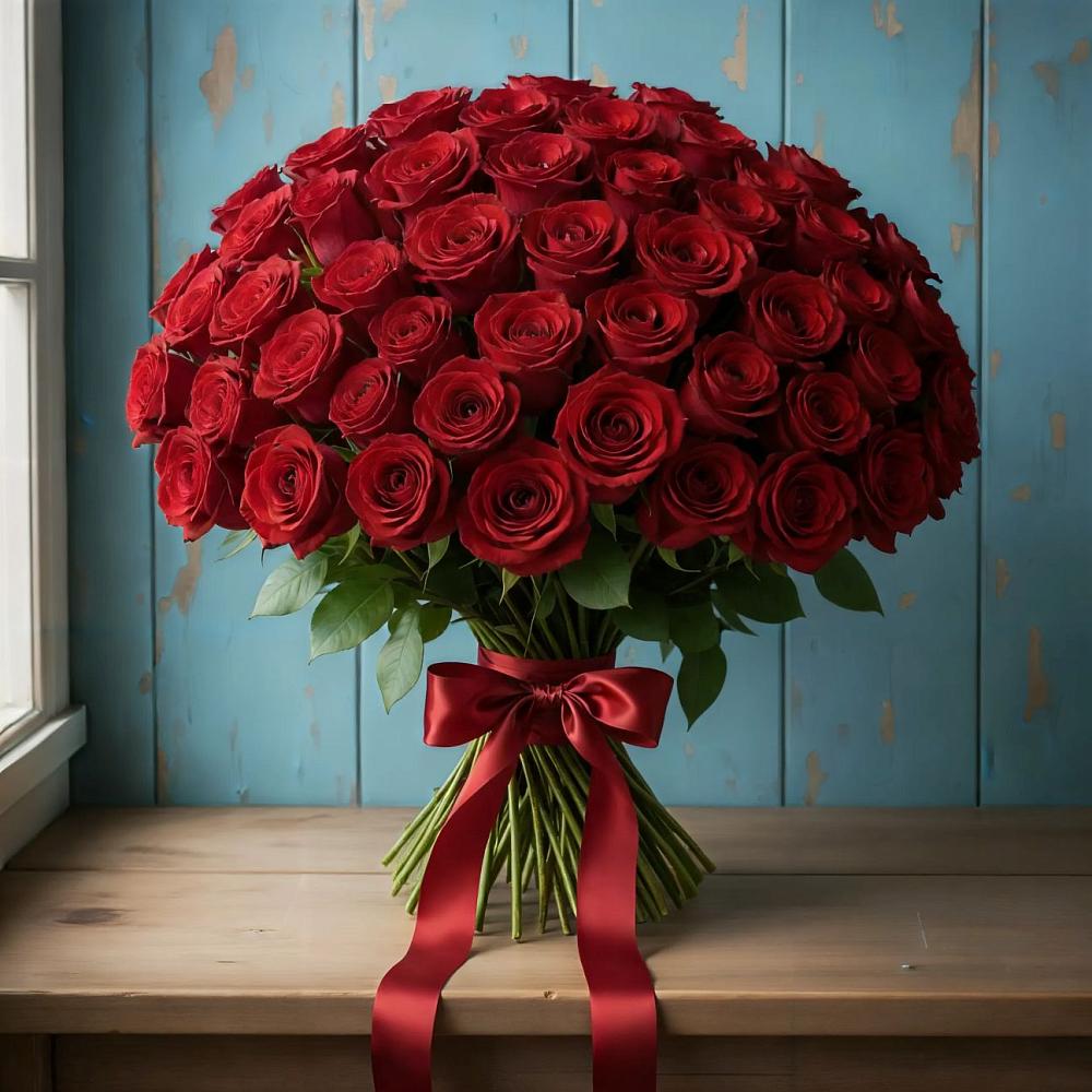 Букет Красные розы Блэк Меджик в Есипово