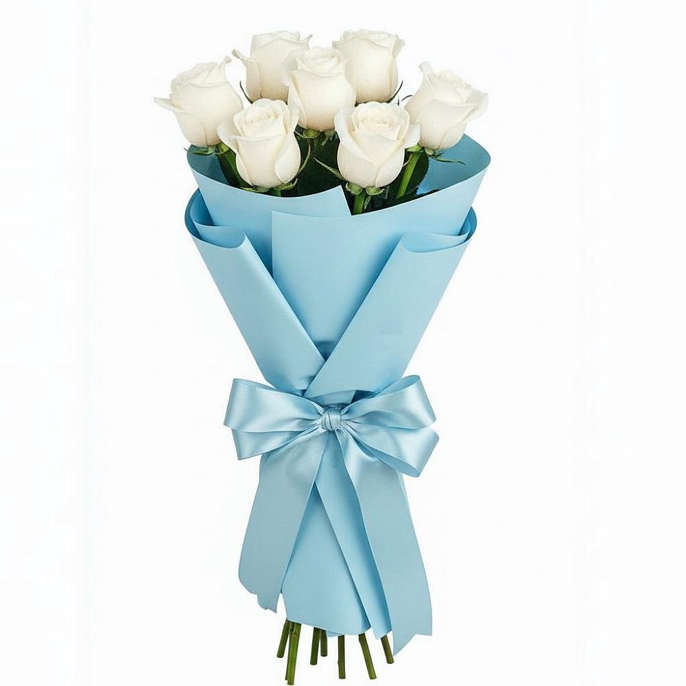 Букет 7 белых роз Проуд в Есипово