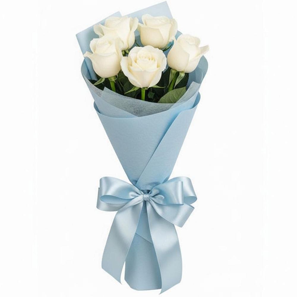 Букет 5 Белых роз Проуд в Есипово