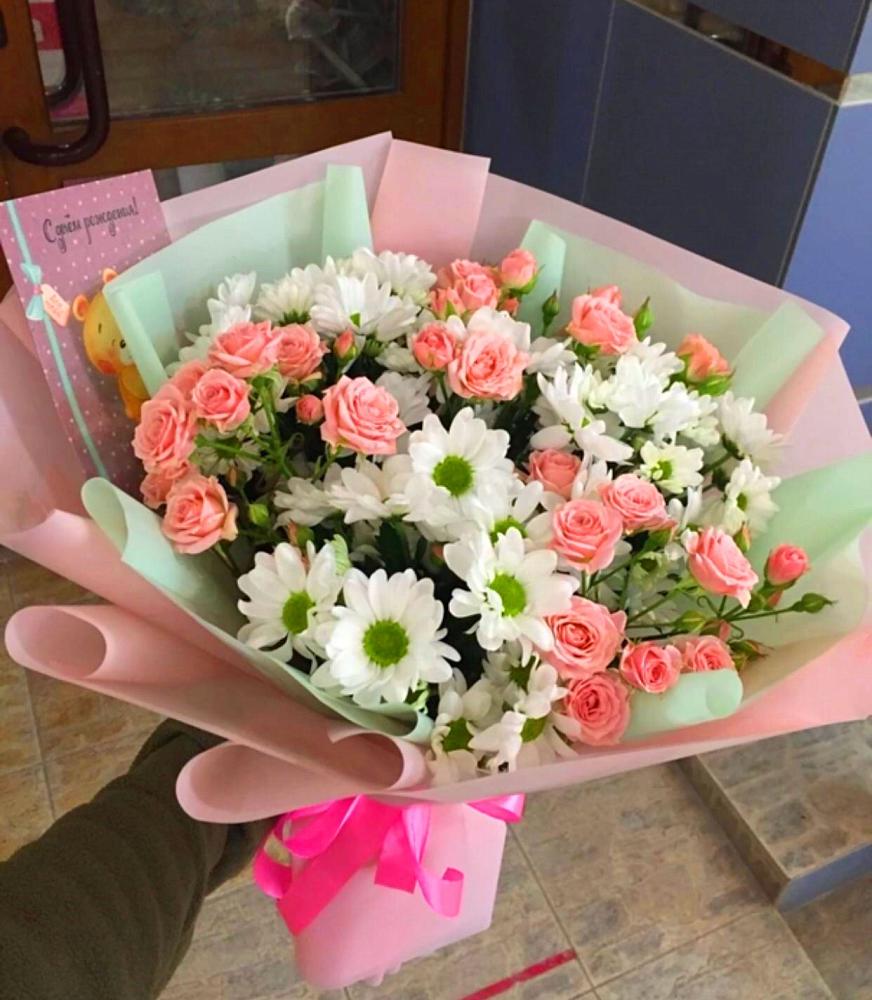 Букет цветов из: Розы и Хризантемы в Есипово