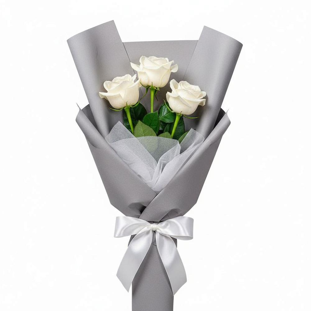 Букет 3 белые розы в Есипово