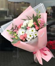 Букет цветов из:  Розы, Лизиантусы и Хризантемы в Есипово
