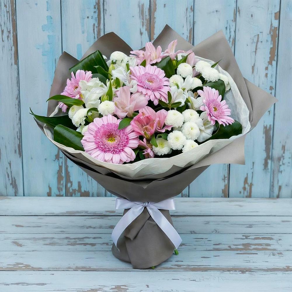 Букет цветов из: Герберы, Альстромерии и Хризантемы в Есипово