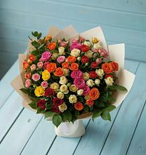 Букет Микс из разноцветных кустовых роз в Есипово